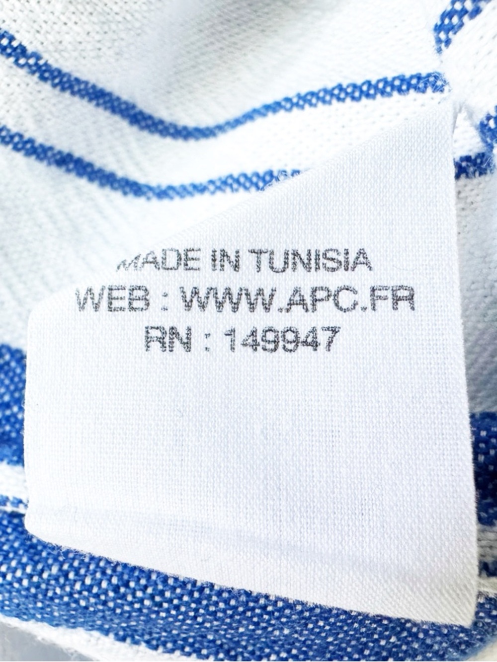 A.P.C. Beachy Blue and White Striped Long Sleeve Top - Picture 14 of 14